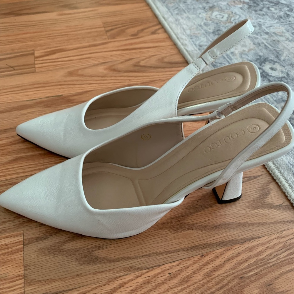 White kitten heels - 8